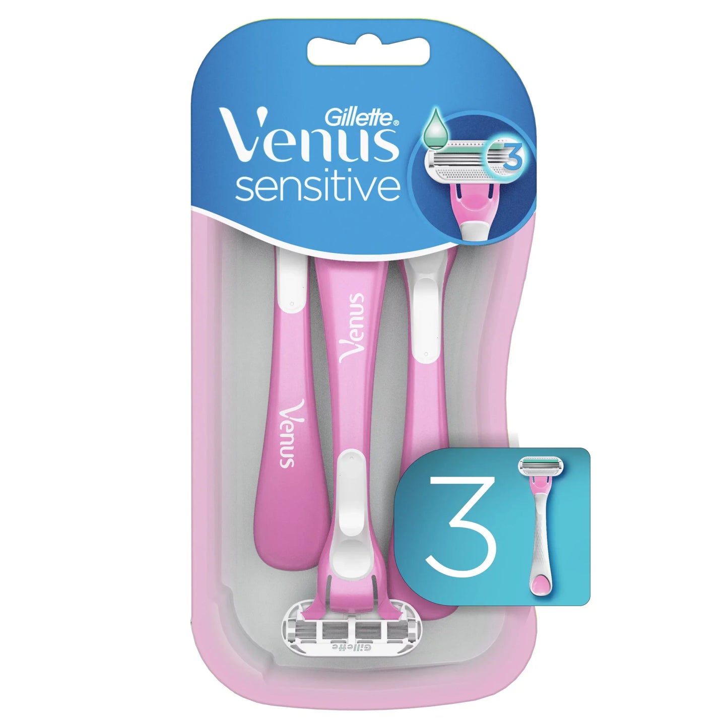 Venus Gillette Sensitive Women’s Disposable Razor, 3 Count